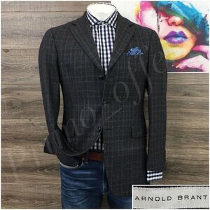 Arnold Brant Mens Blazer Sport Coat Three Button Casual‎ Jacket 40R Wool Suits